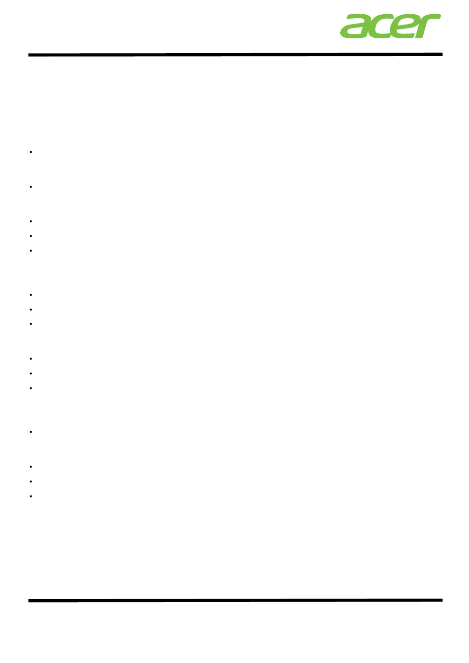 Acer at350 f2 specifications | Acer AT350 F2 User Manual | Page 11 / 20