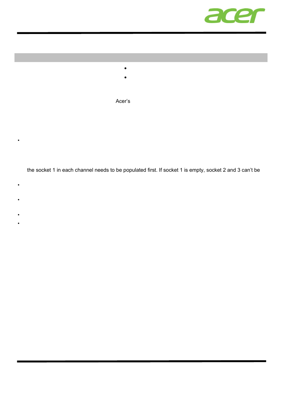 Acer at350 f2 specifications | Acer AT350 F2 User Manual | Page 9 / 20