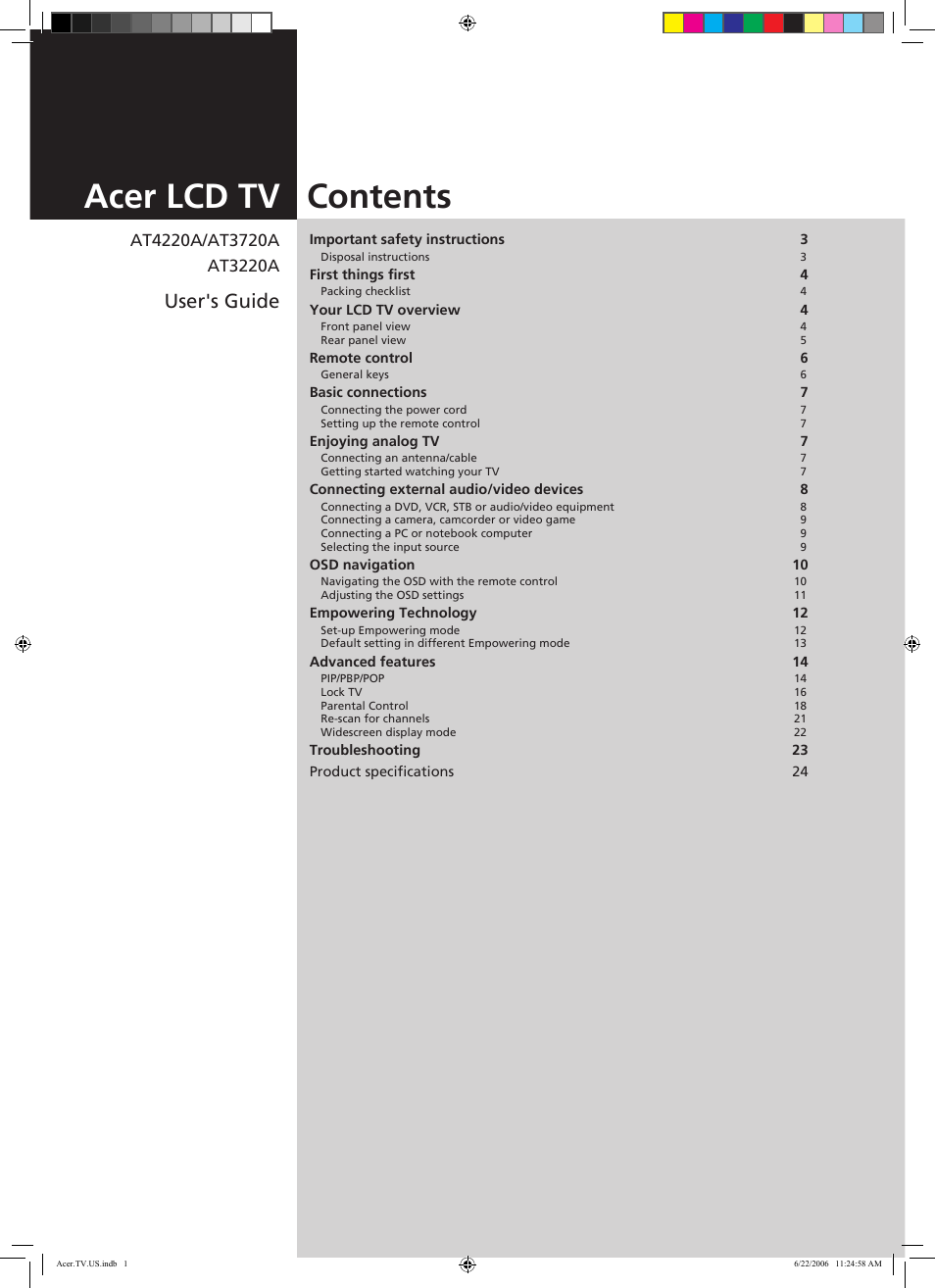 Acer AT3220A User Manual | 24 pages