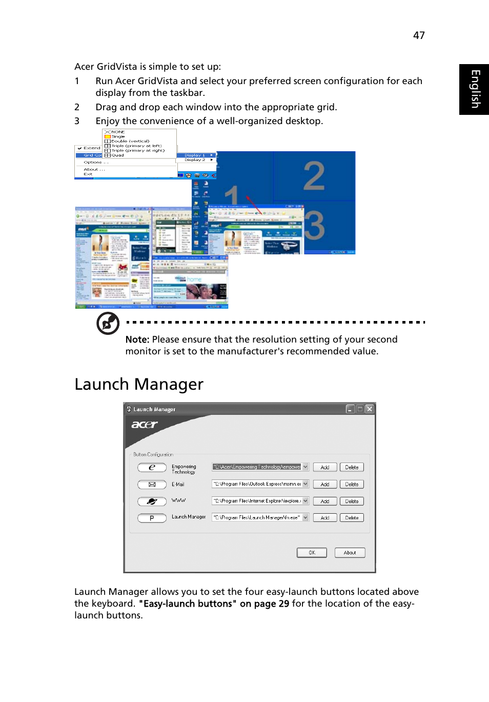 Launch manager | Acer TravelMate MS2180 User Manual | Page 61 / 98