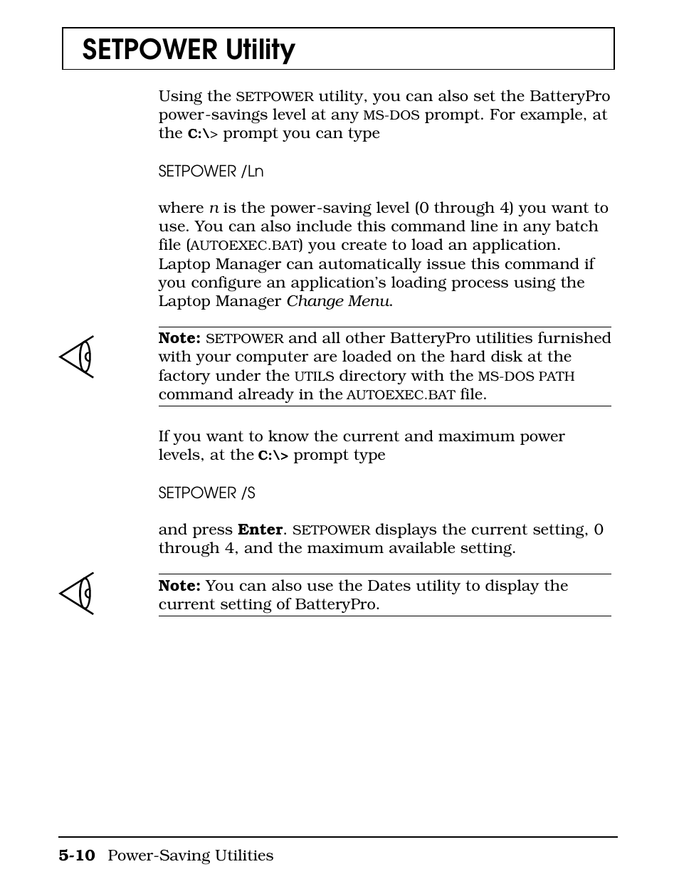 Setpower utility | Texas Instruments 4000M User Manual | Page 103 / 295