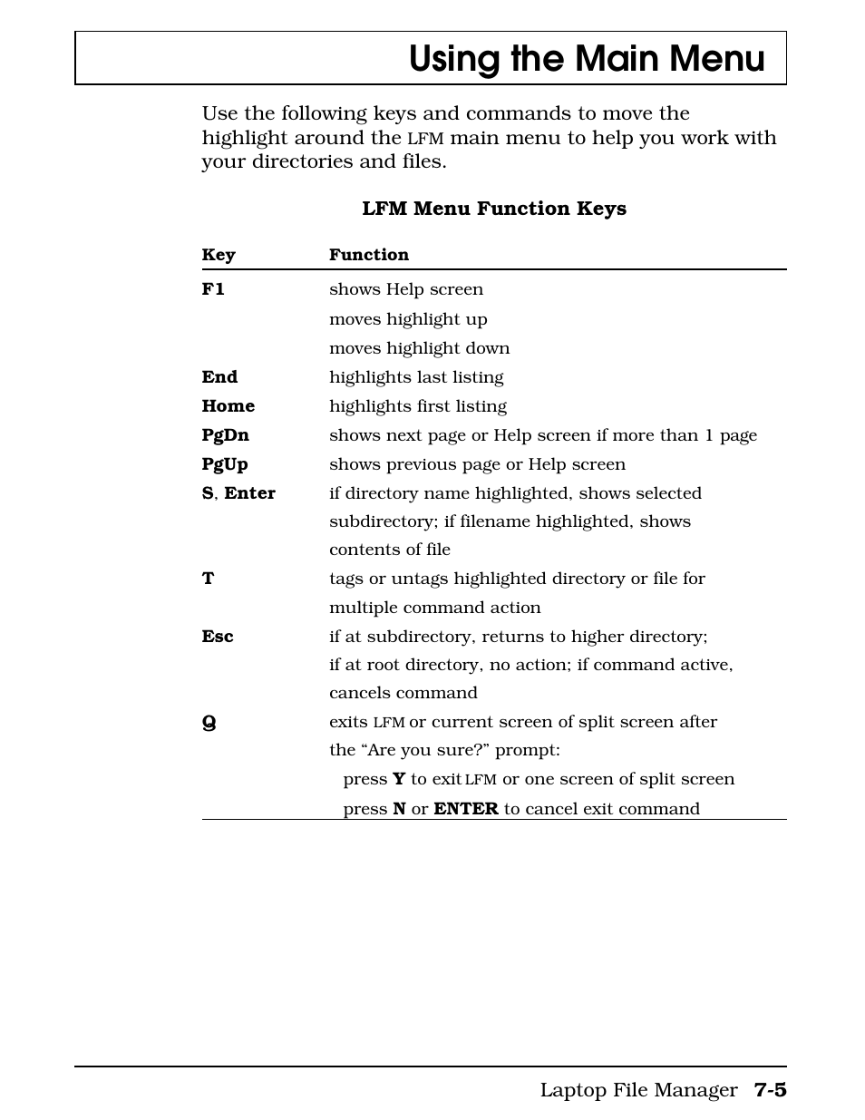 Using the main menu | Texas Instruments 4000M User Manual | Page 122 / 295