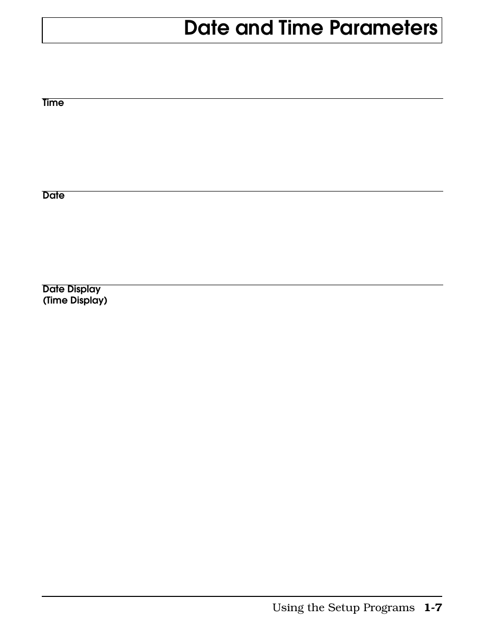 Date and time parameters | Texas Instruments 4000M User Manual | Page 15 / 295