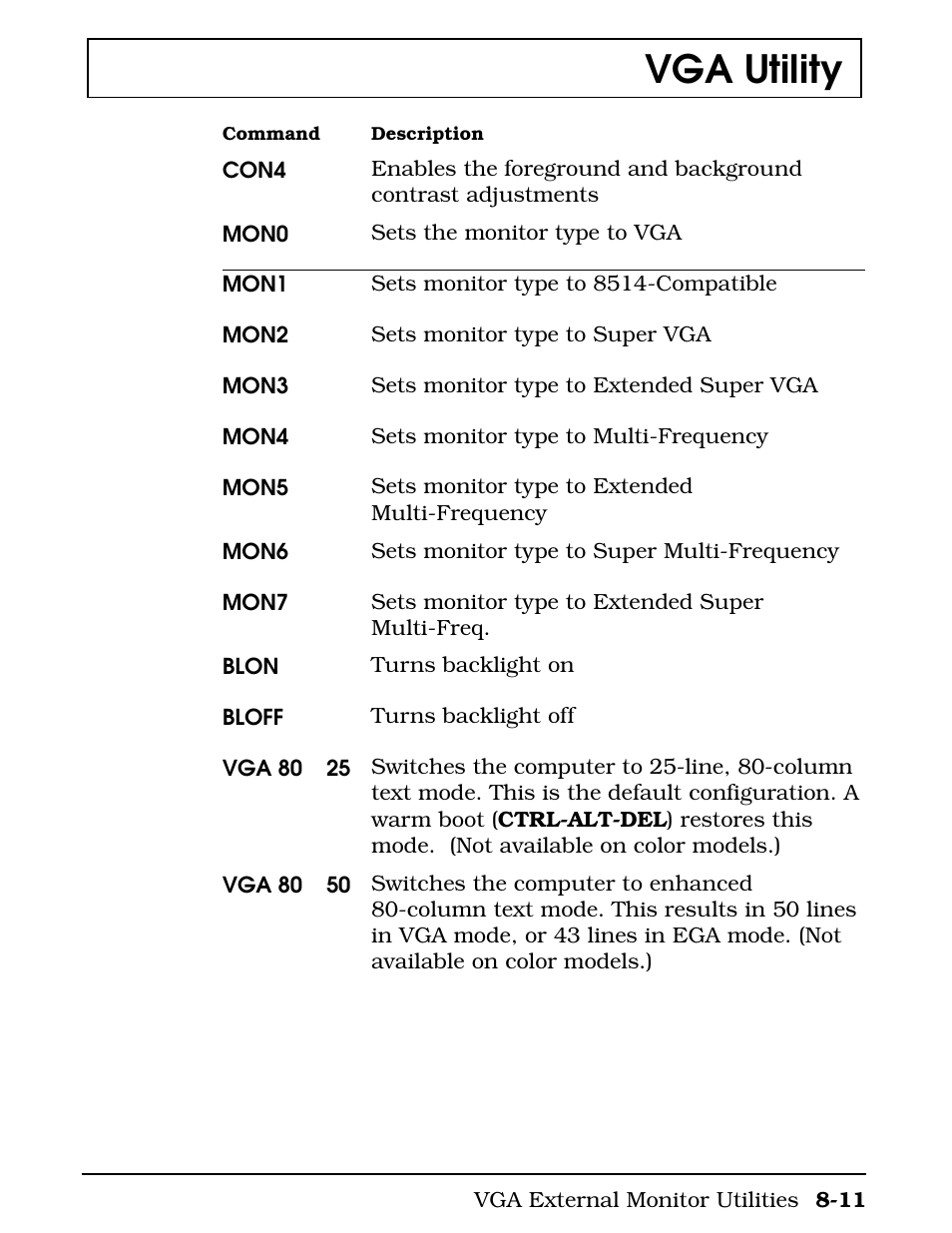 Vga utility | Texas Instruments 4000M User Manual | Page 158 / 295