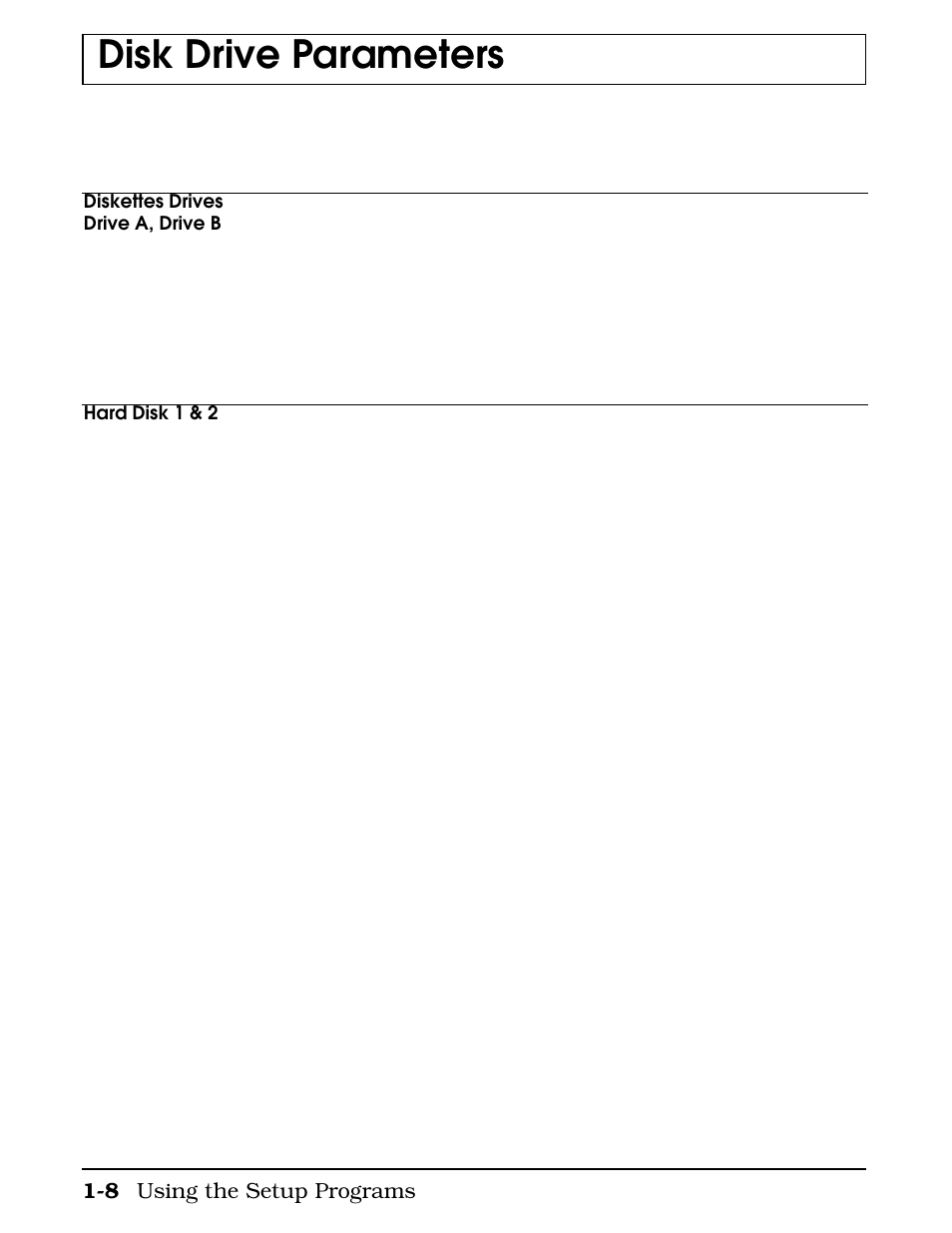 Disk drive parameters | Texas Instruments 4000M User Manual | Page 16 / 295