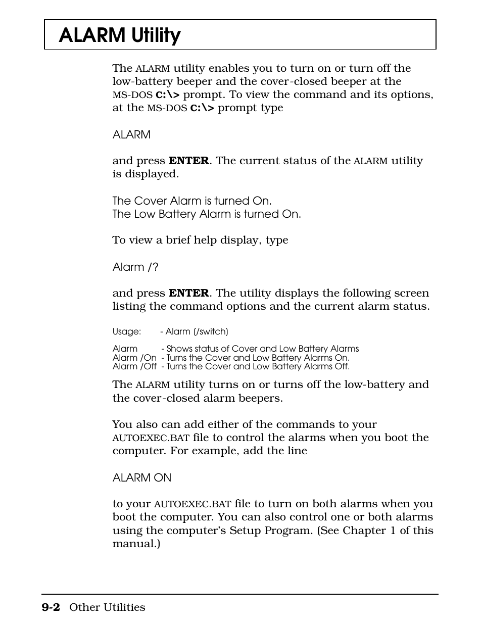 Alarm utility | Texas Instruments 4000M User Manual | Page 167 / 295