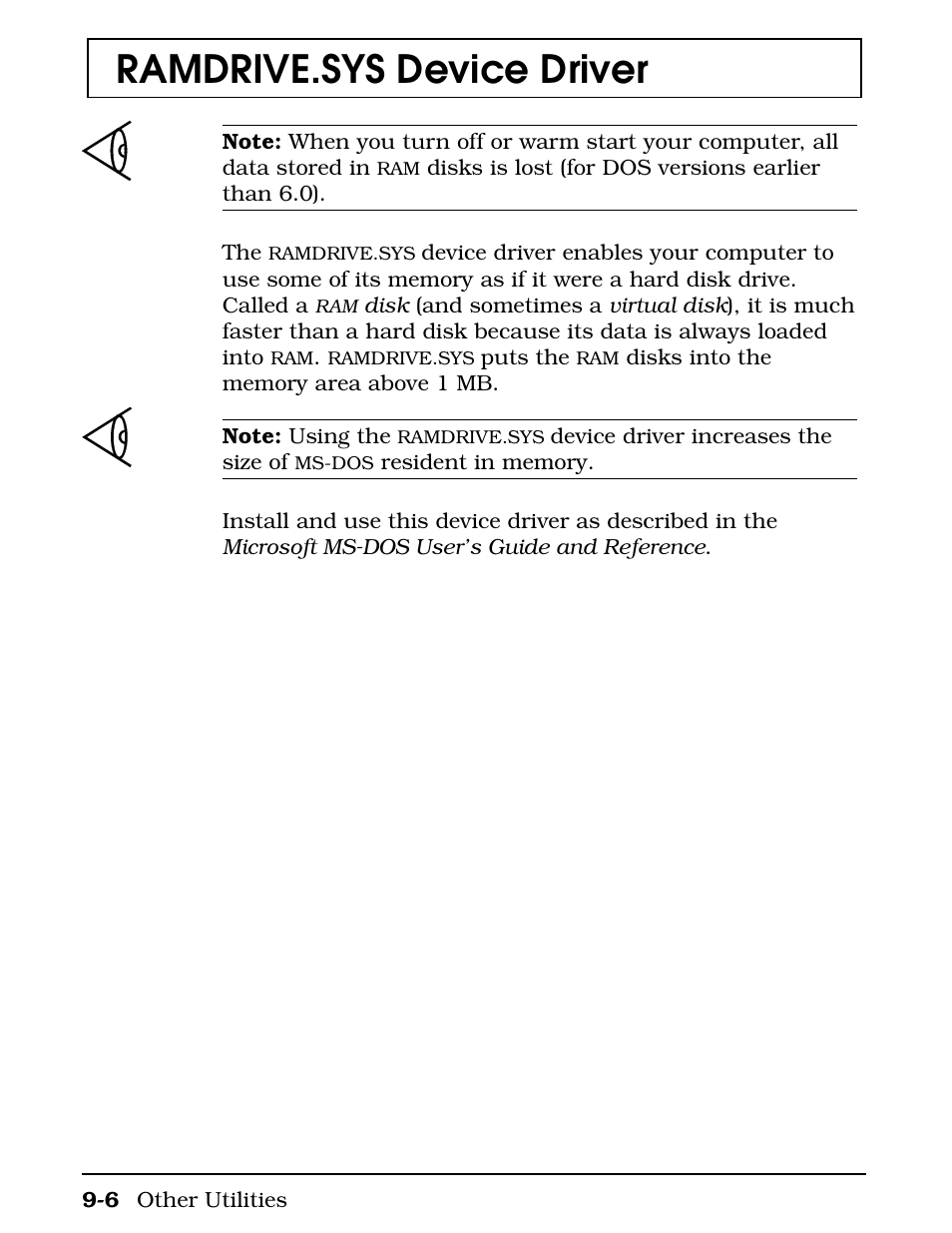 Ramdrive.sys device driver | Texas Instruments 4000M User Manual | Page 171 / 295
