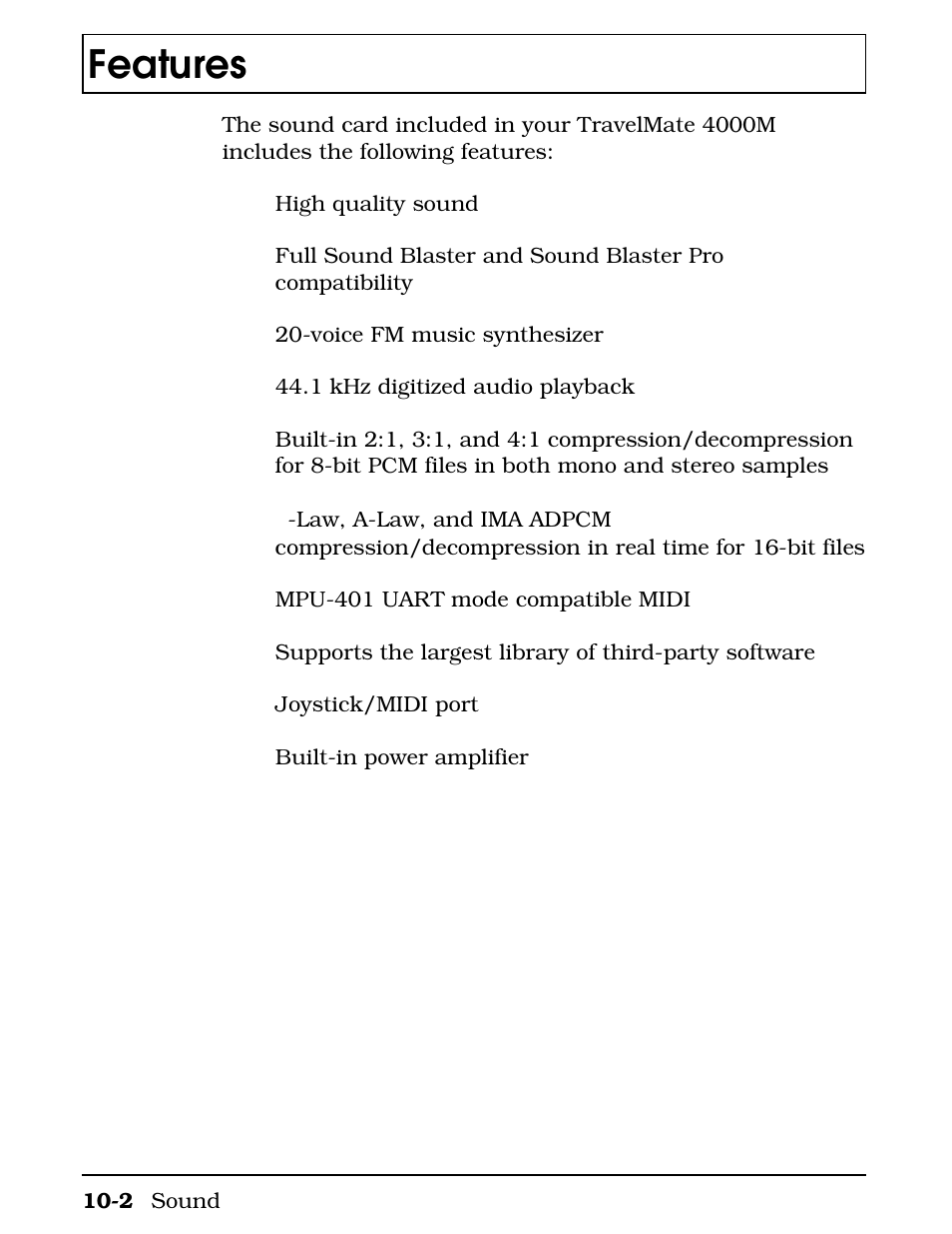 Features | Texas Instruments 4000M User Manual | Page 178 / 295