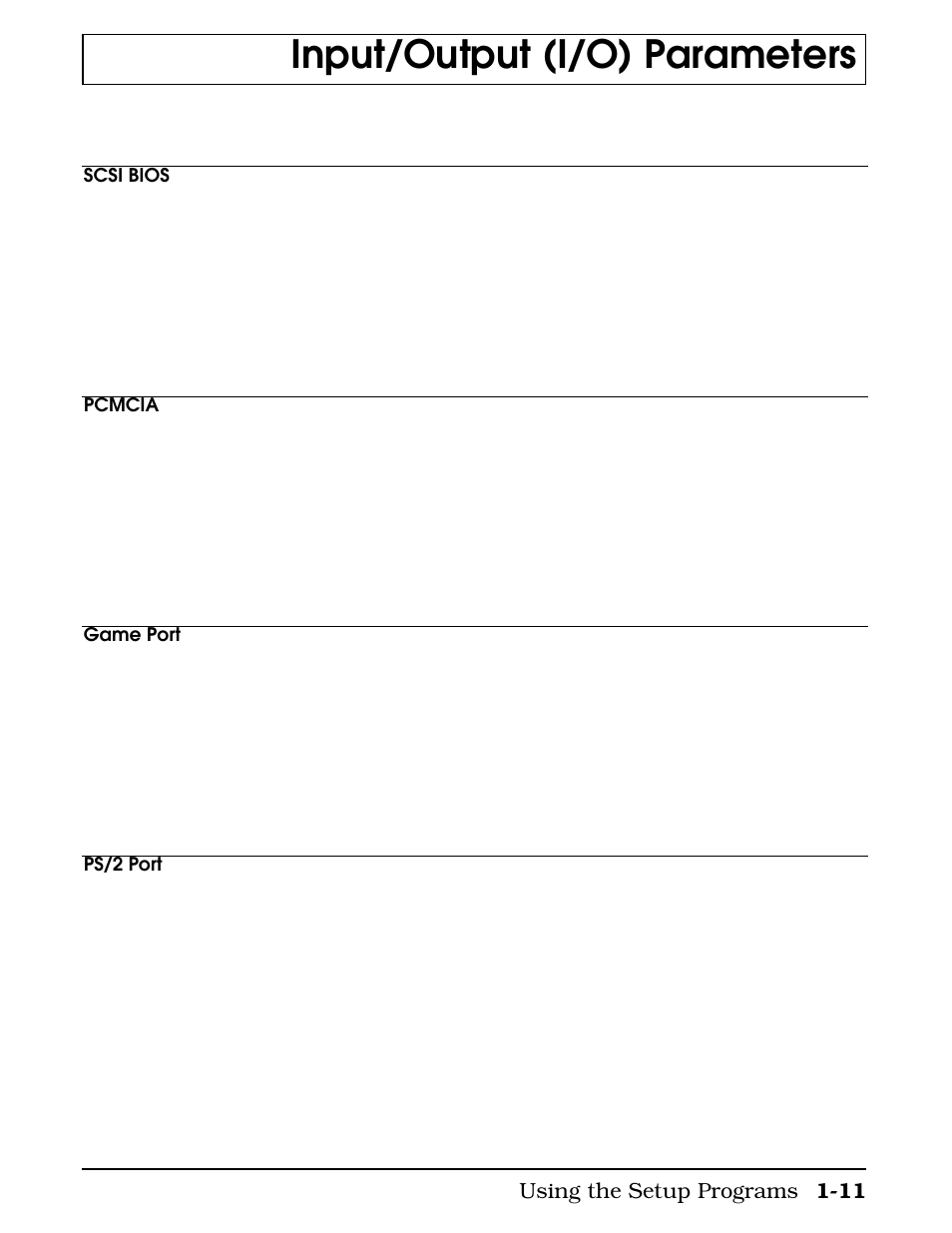 Input/output (i/o) parameters | Texas Instruments 4000M User Manual | Page 19 / 295