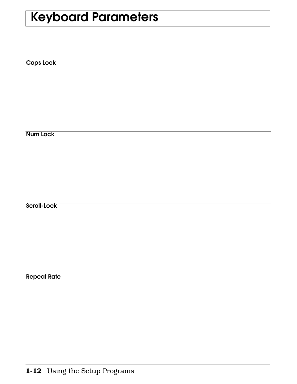 Keyboard parameters | Texas Instruments 4000M User Manual | Page 20 / 295