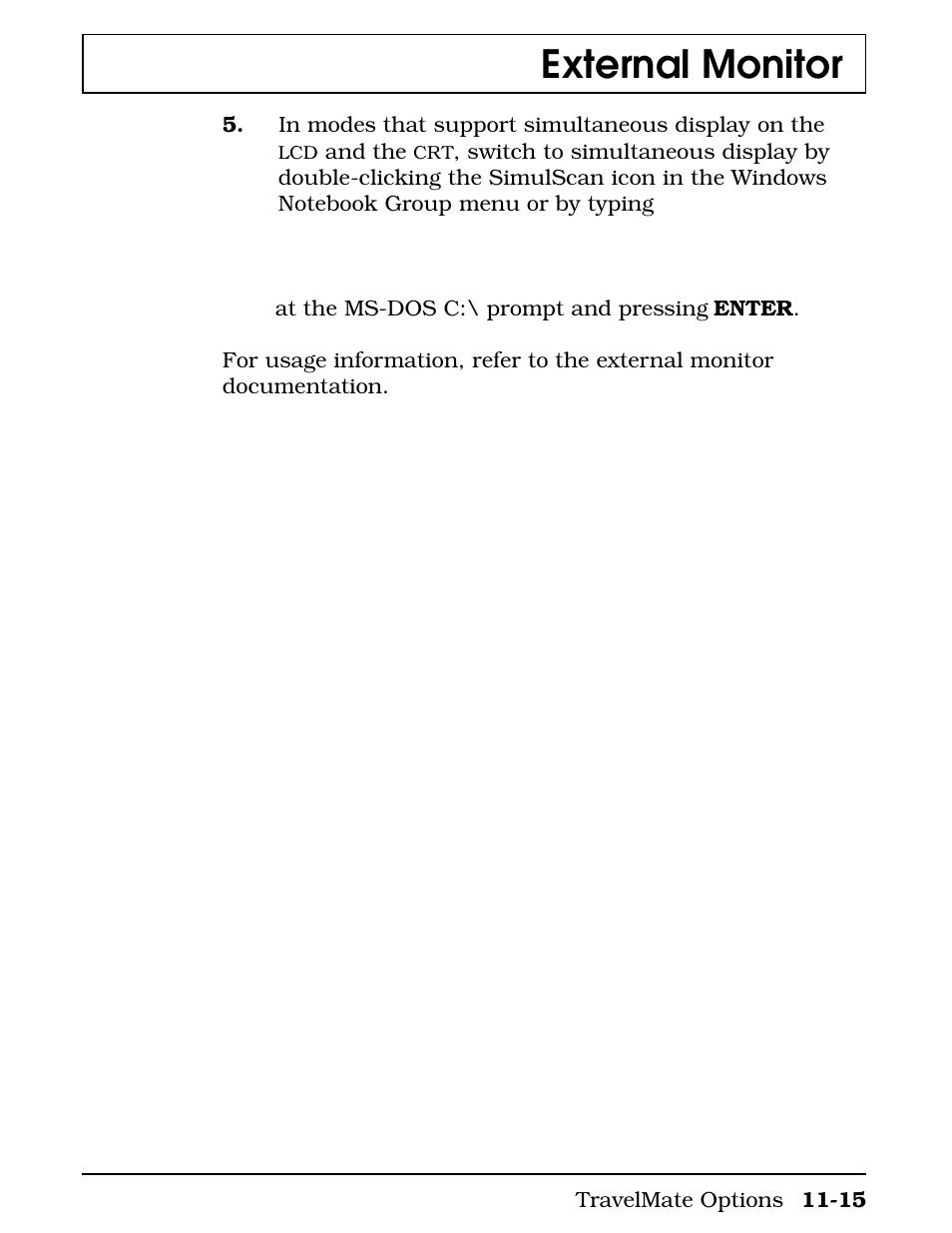 External monitor | Texas Instruments 4000M User Manual | Page 201 / 295