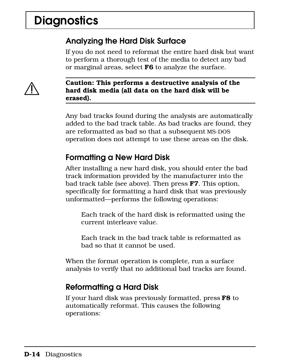 Diagnostics | Texas Instruments 4000M User Manual | Page 252 / 295