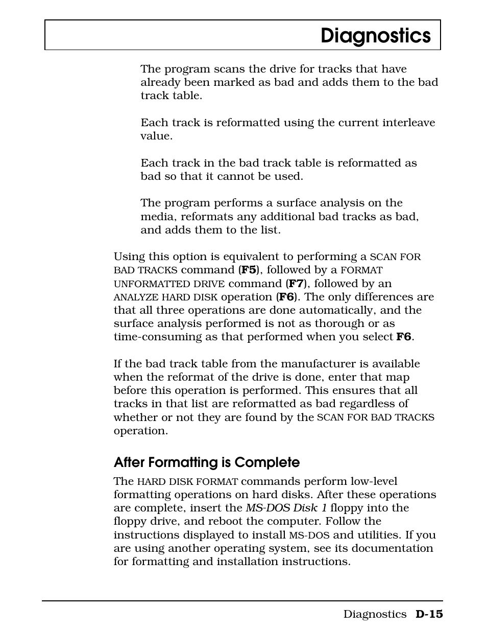 Diagnostics, After formatting is complete | Texas Instruments 4000M User Manual | Page 253 / 295