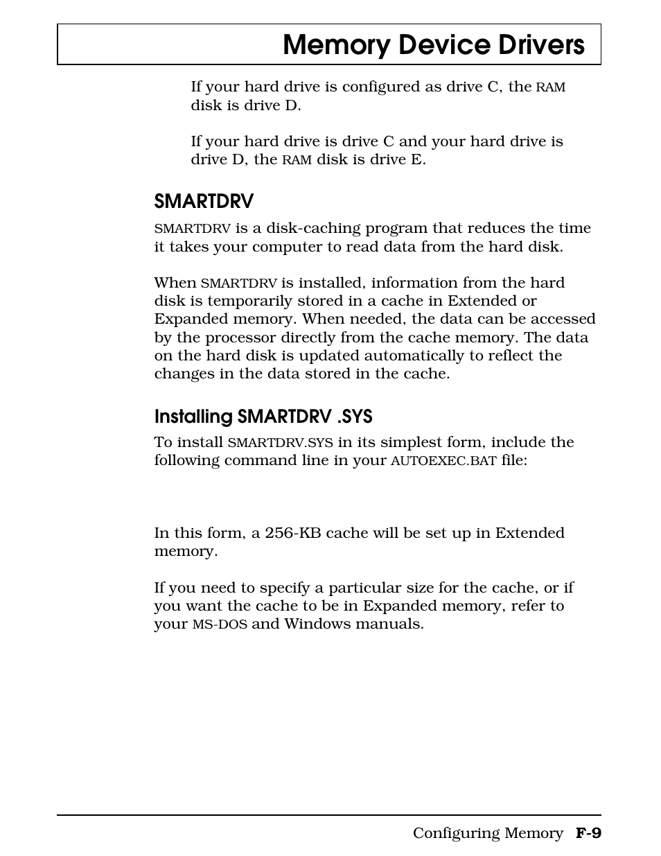 Smartdrv, Installing smartdrv .sys | Texas Instruments 4000M User Manual | Page 263 / 295