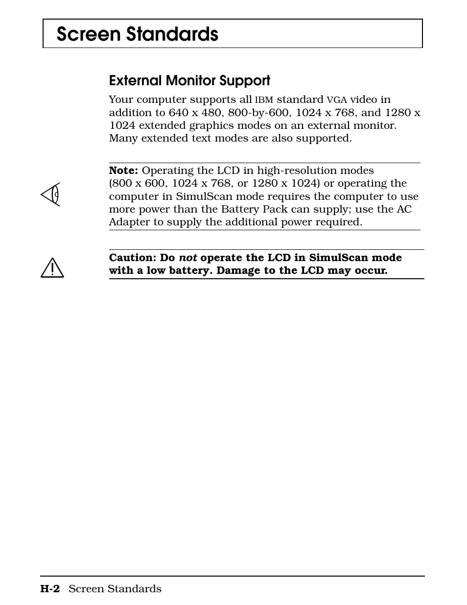 Screen standards | Texas Instruments 4000M User Manual | Page 268 / 295