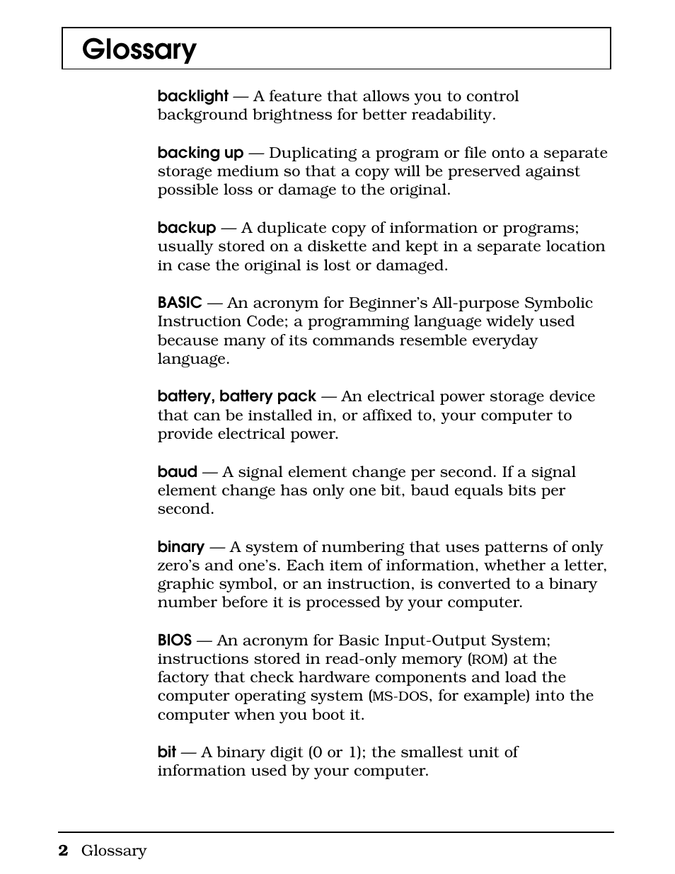 Glossary | Texas Instruments 4000M User Manual | Page 276 / 295
