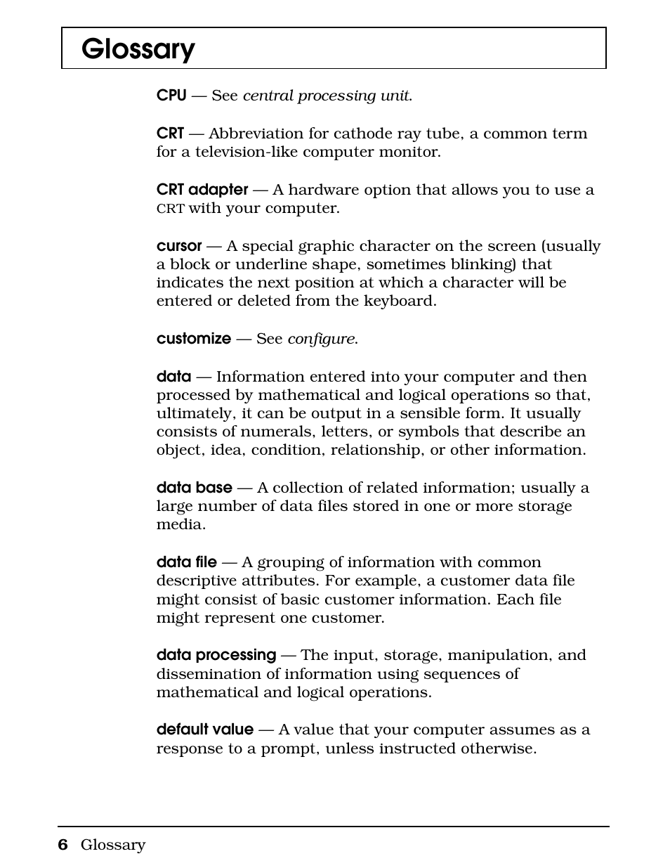 Glossary | Texas Instruments 4000M User Manual | Page 280 / 295