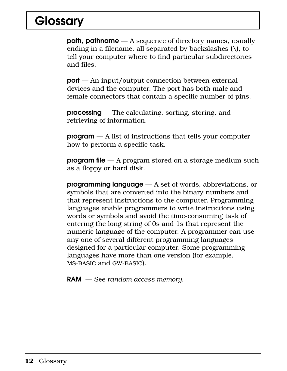 Glossary | Texas Instruments 4000M User Manual | Page 286 / 295