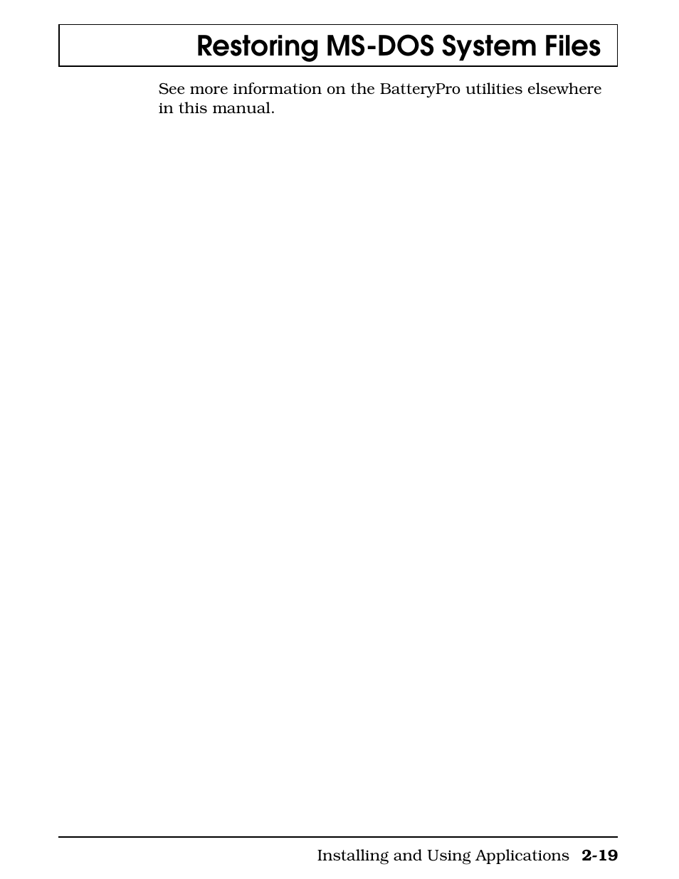 Restoring ms-dos system files | Texas Instruments 4000M User Manual | Page 51 / 295