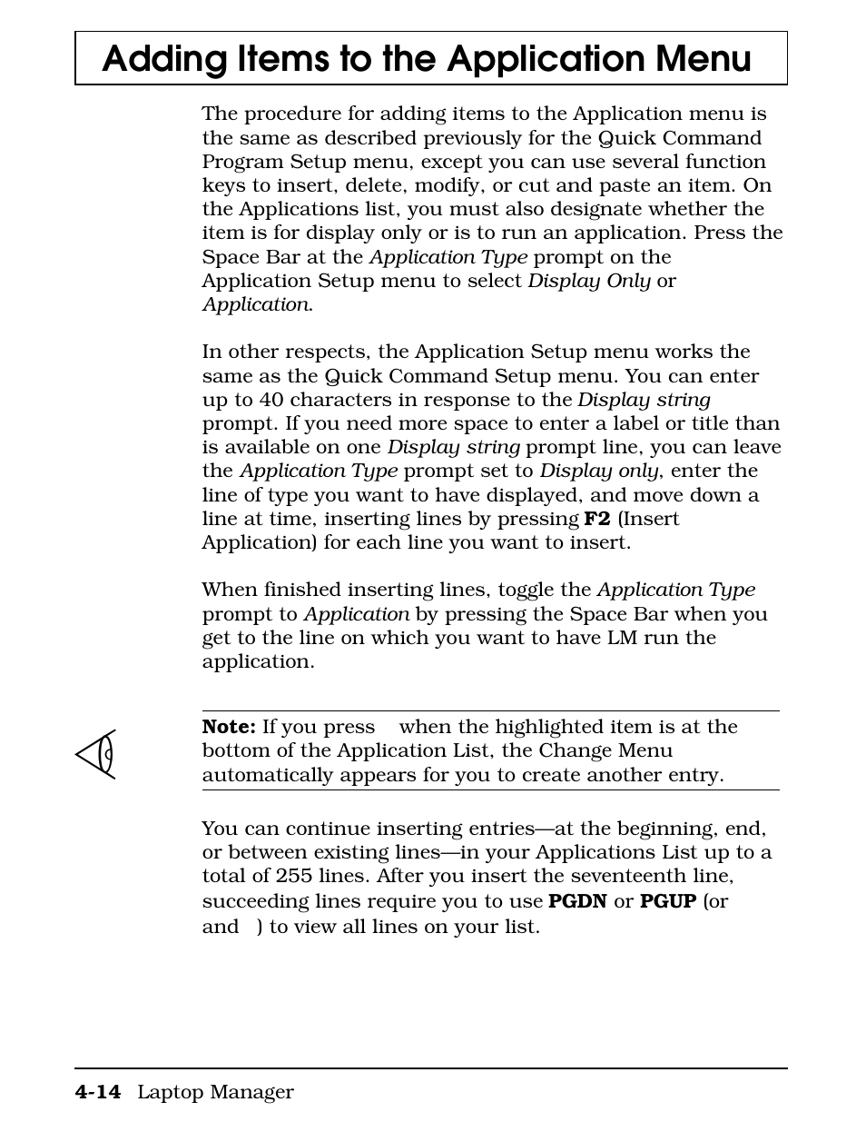 Adding items to the application menu | Texas Instruments 4000M User Manual | Page 91 / 295