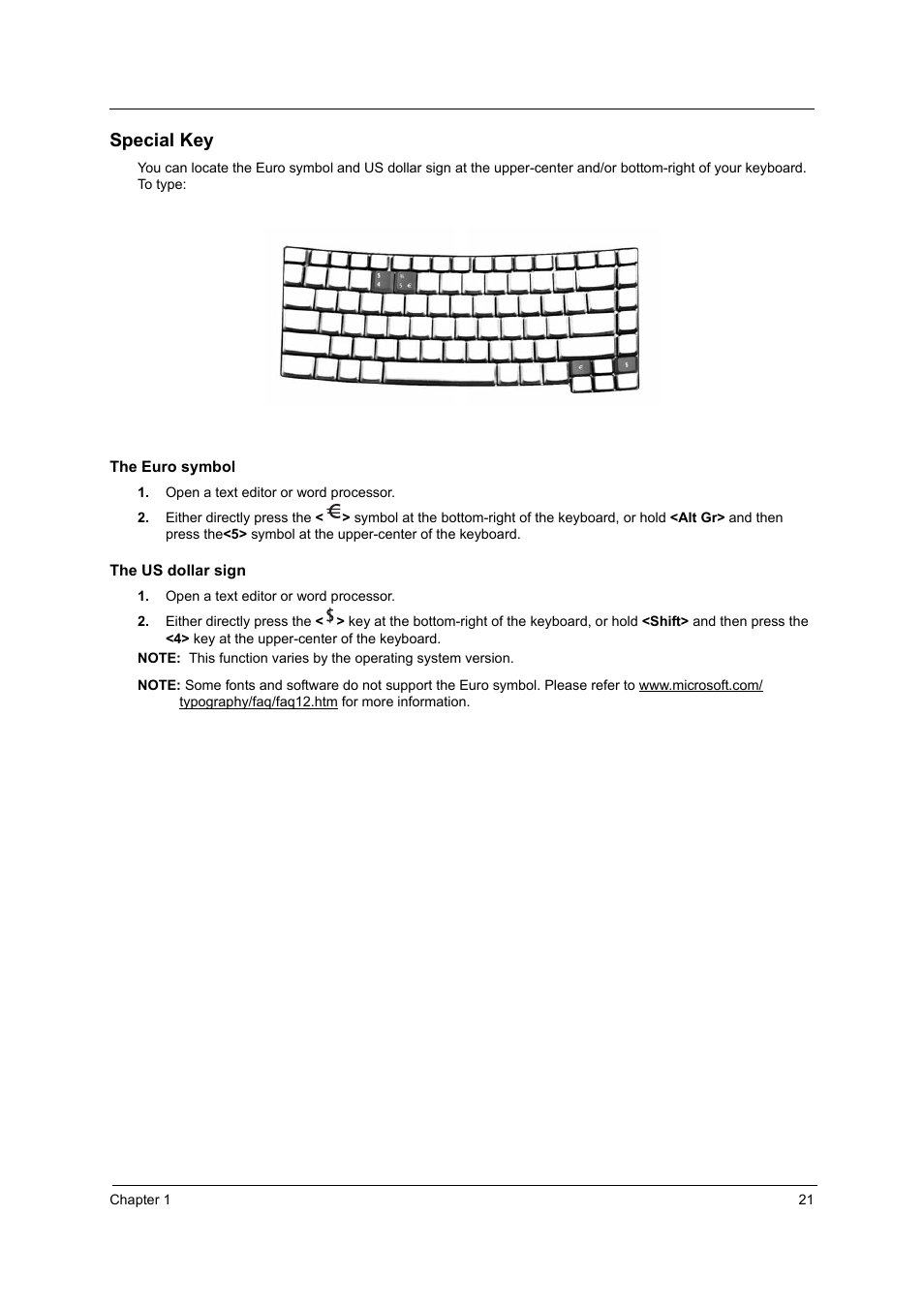 Special key | Acer 3220 User Manual | Page 27 / 100