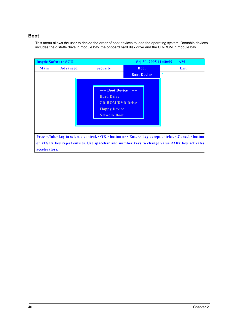 Boot | Acer 3220 User Manual | Page 46 / 100