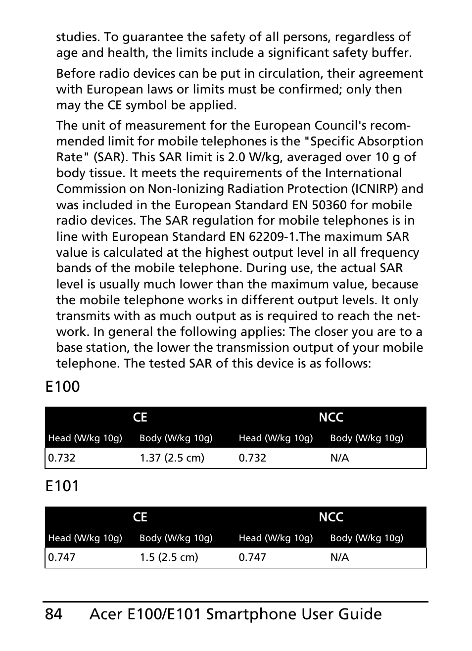 Acer E101 User Manual | Page 84 / 90