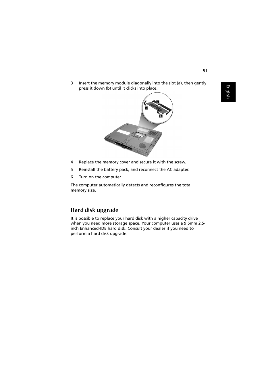 Hard disk upgrade | Acer 1450 User Manual | Page 61 / 99