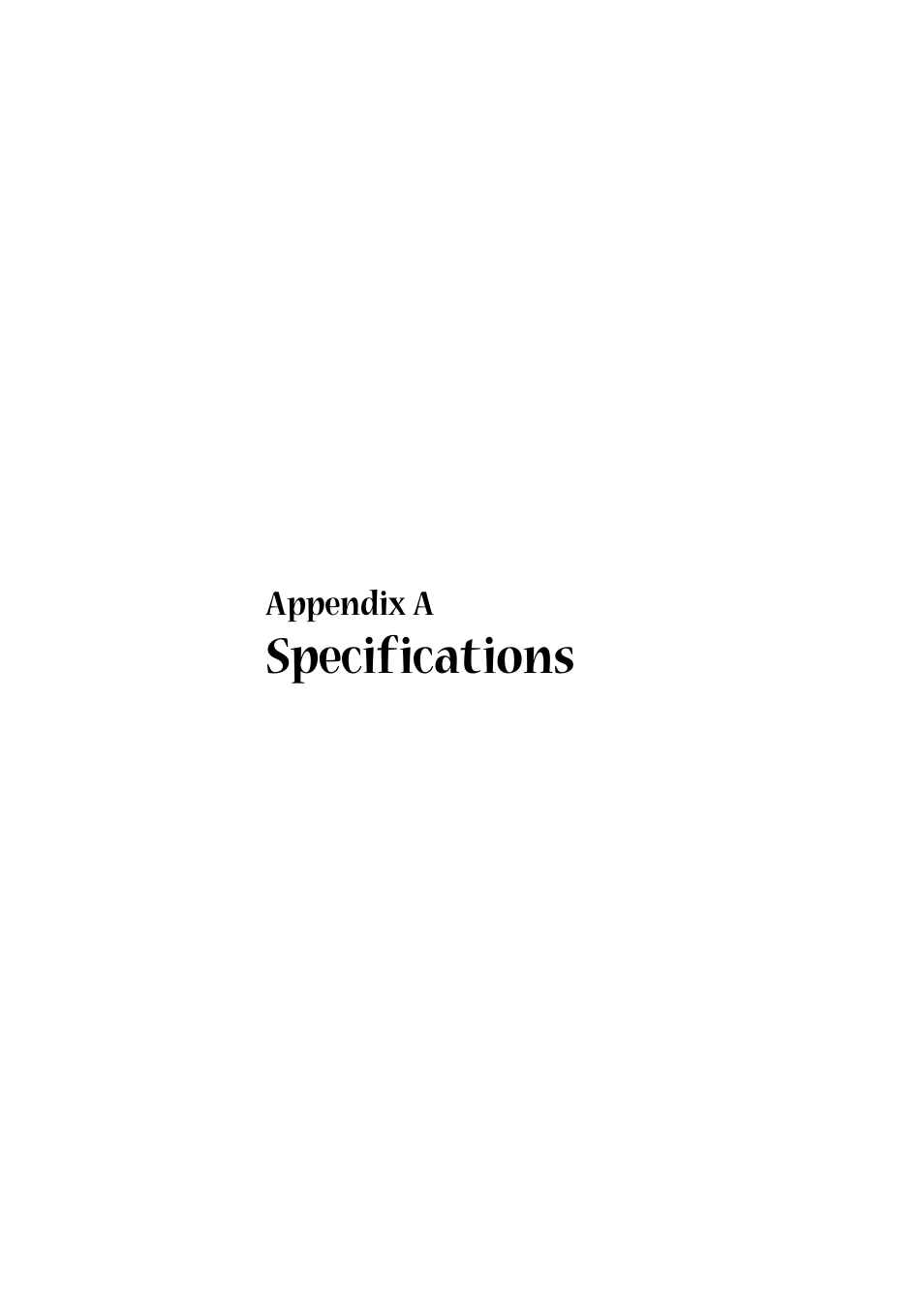 Appendix a specifications, Specifications | Acer 1450 User Manual | Page 83 / 99