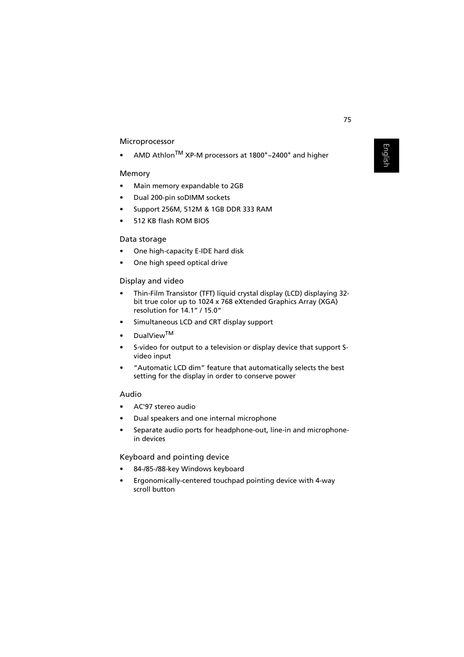 Acer 1450 User Manual | Page 85 / 99