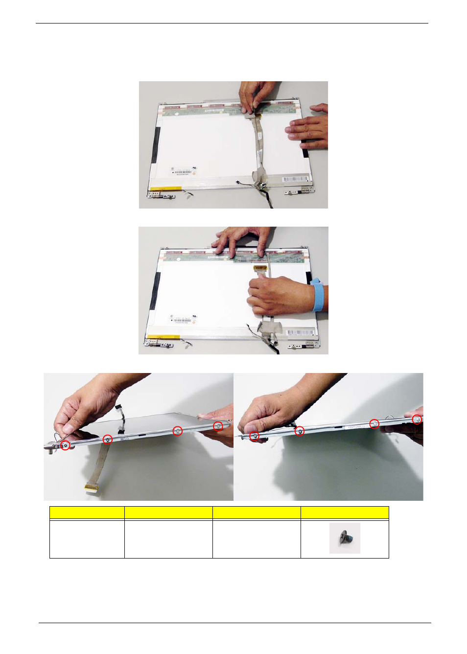 Removing the lcd brackets and fpc cable | Acer 7230 User Manual | Page 104 / 186