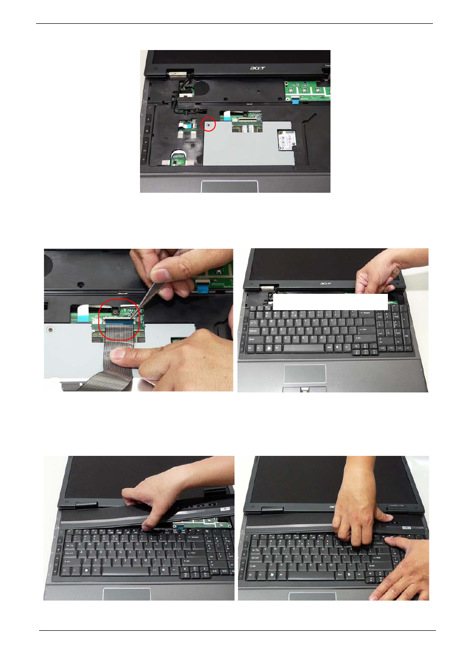 Replacing the keyboard replacing the switch cover | Acer 7230 User Manual | Page 126 / 186