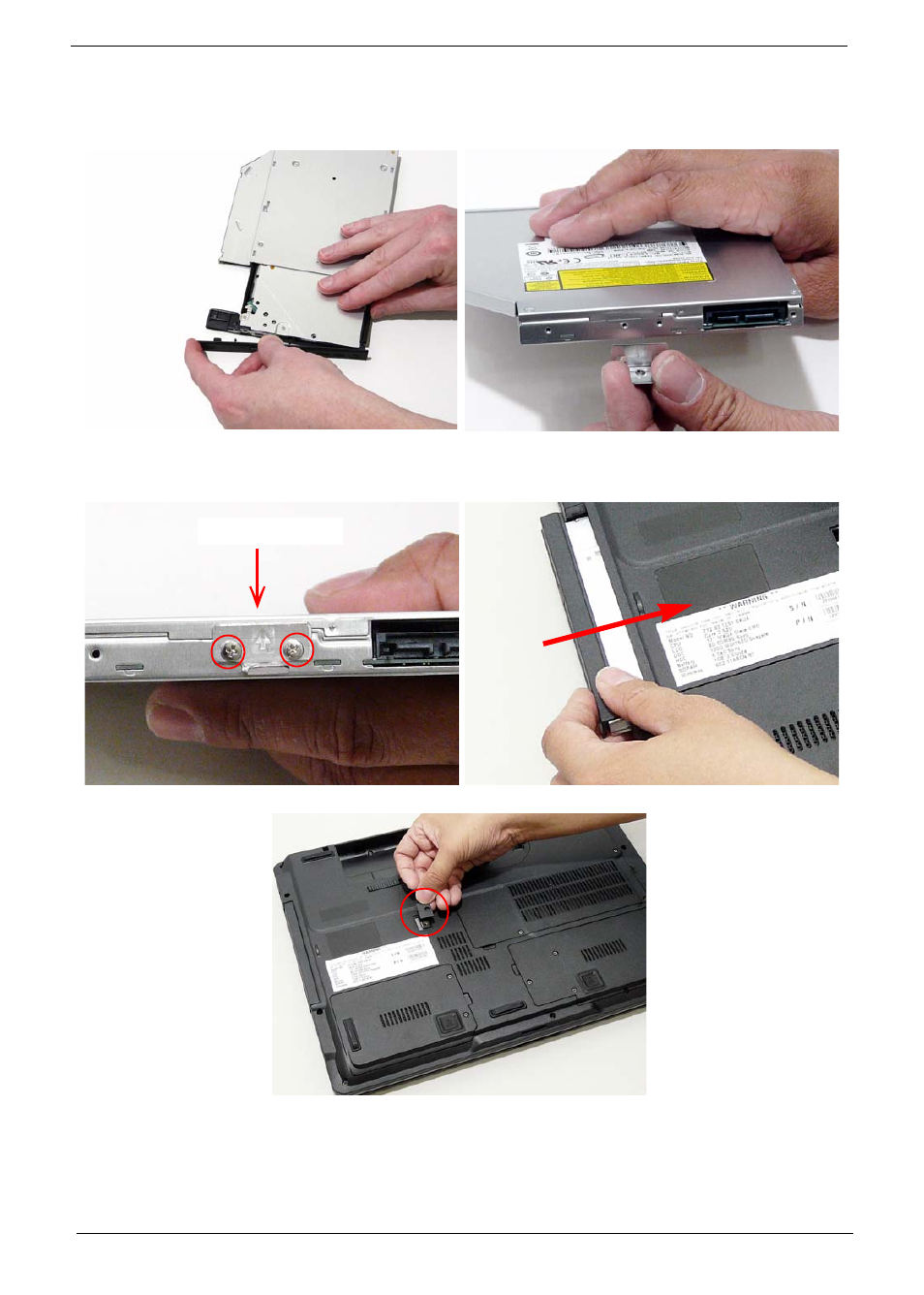 Replacing the odd module | Acer 7230 User Manual | Page 130 / 186