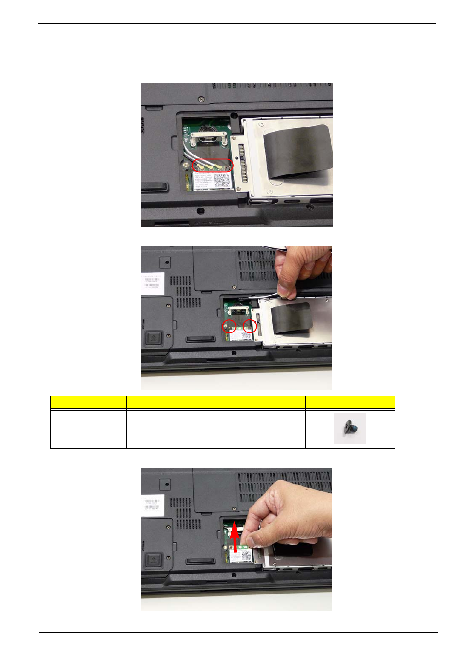 Removing the wlan module | Acer 7230 User Manual | Page 63 / 186