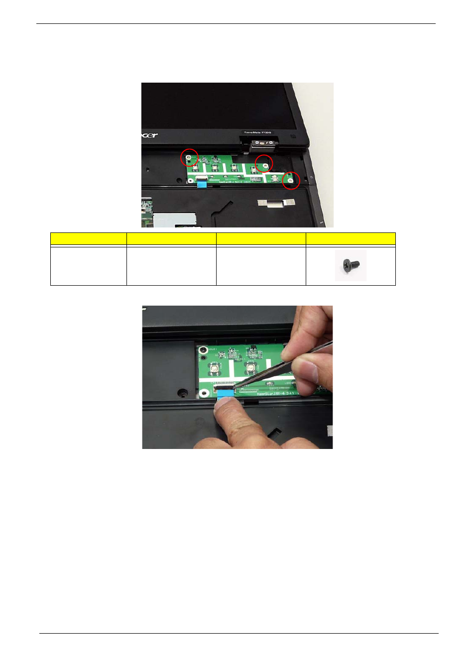 Removing the switch board | Acer 7230 User Manual | Page 80 / 186