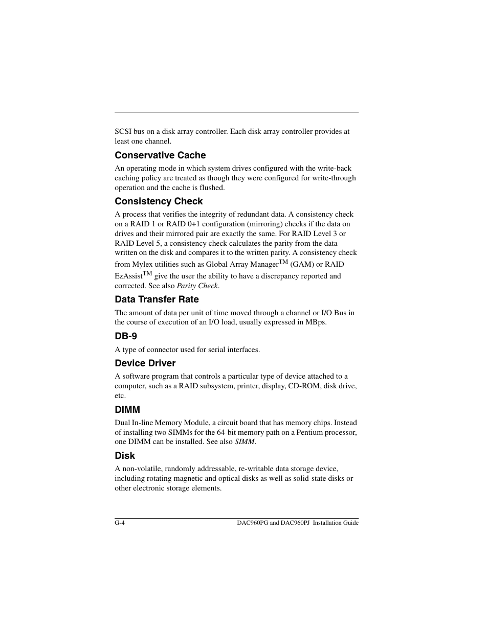 Acer PCI to Ultra SCSI RAID Controllers DAC960PG User Manual | Page 62 / 86