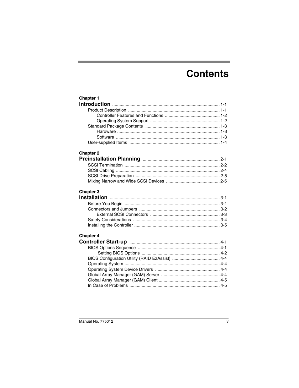 Acer PCI to Ultra SCSI RAID Controllers DAC960PG User Manual | Page 7 / 86