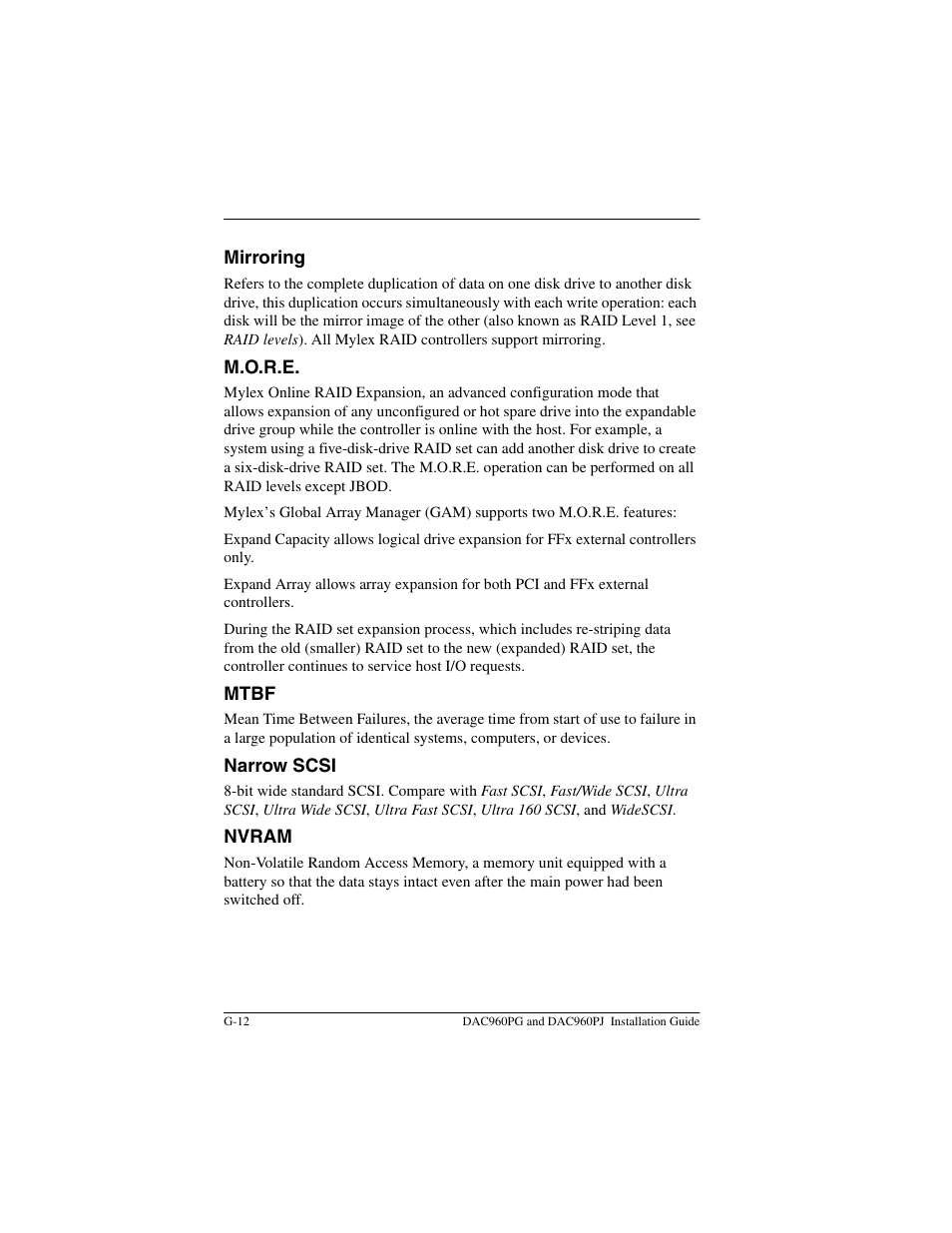 Acer PCI to Ultra SCSI RAID Controllers DAC960PG User Manual | Page 70 / 86