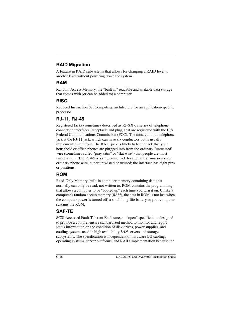 Acer PCI to Ultra SCSI RAID Controllers DAC960PG User Manual | Page 74 / 86