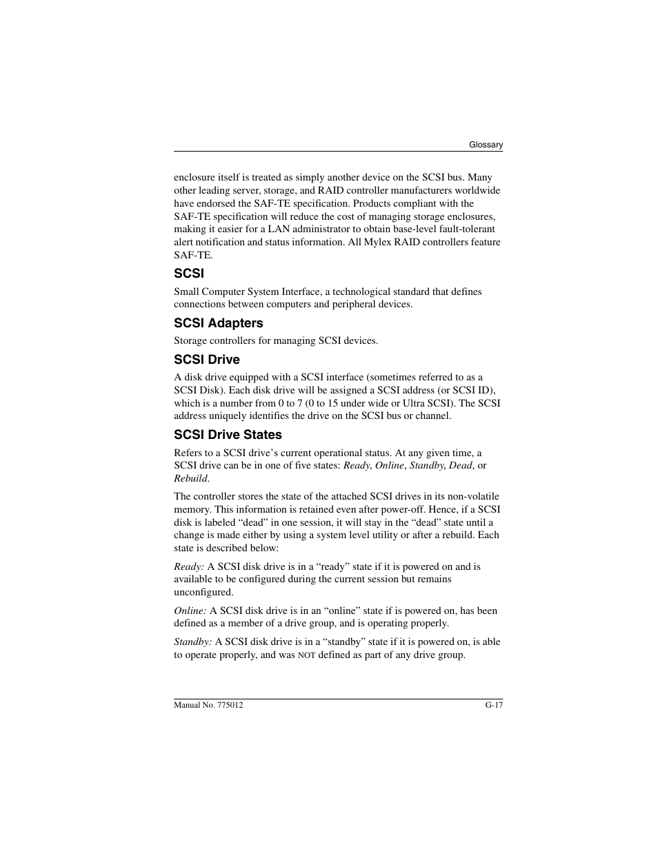 Acer PCI to Ultra SCSI RAID Controllers DAC960PG User Manual | Page 75 / 86