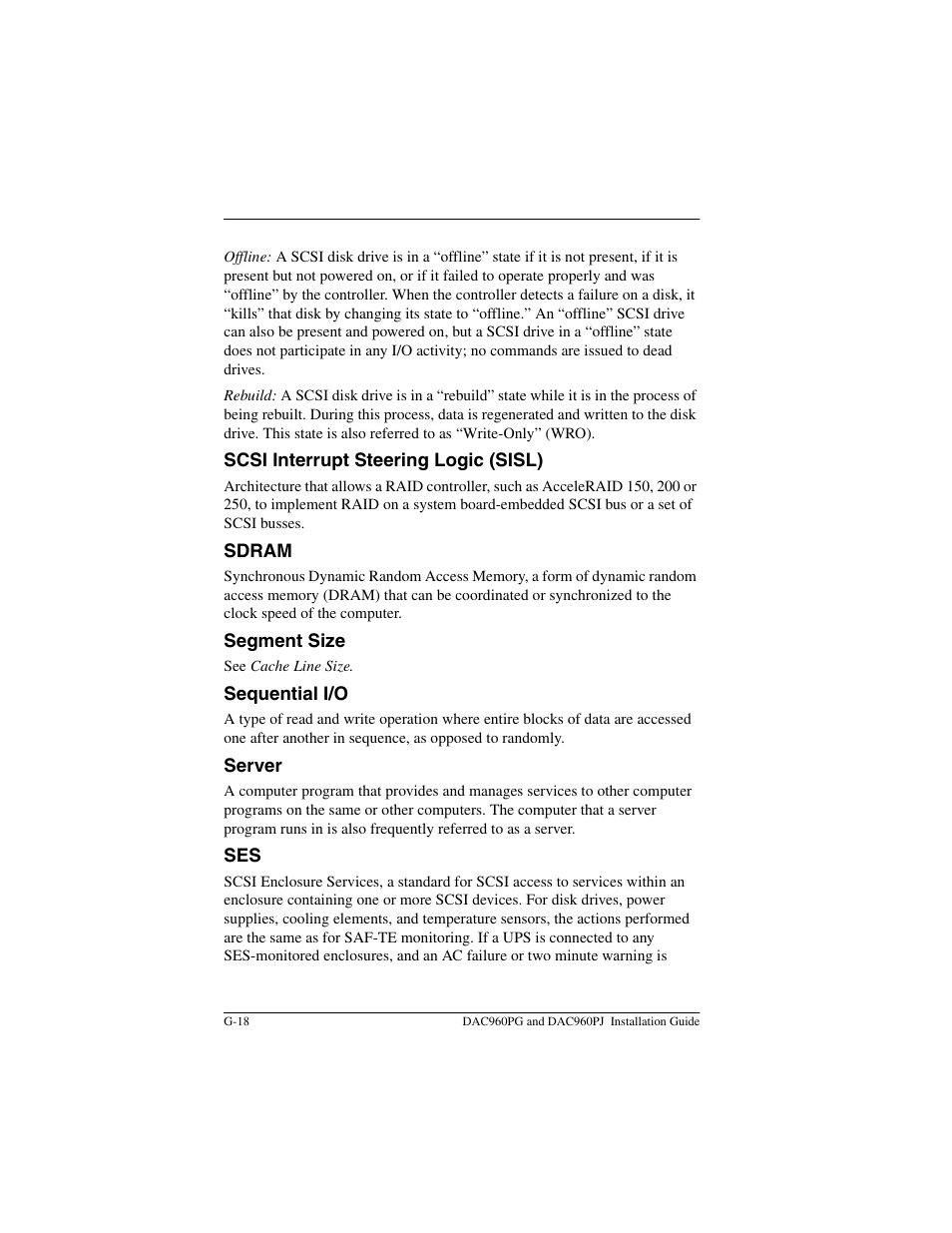 Acer PCI to Ultra SCSI RAID Controllers DAC960PG User Manual | Page 76 / 86