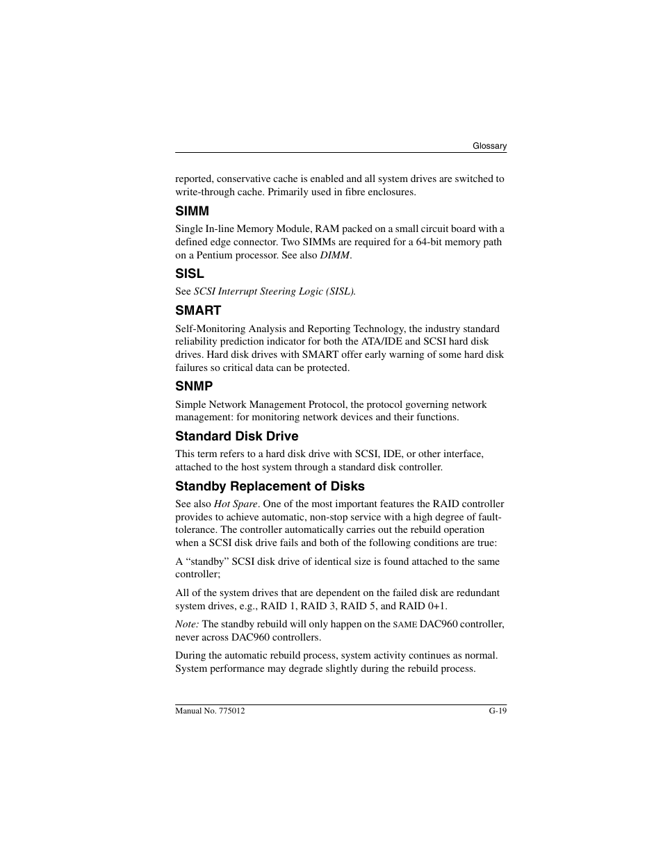 Acer PCI to Ultra SCSI RAID Controllers DAC960PG User Manual | Page 77 / 86