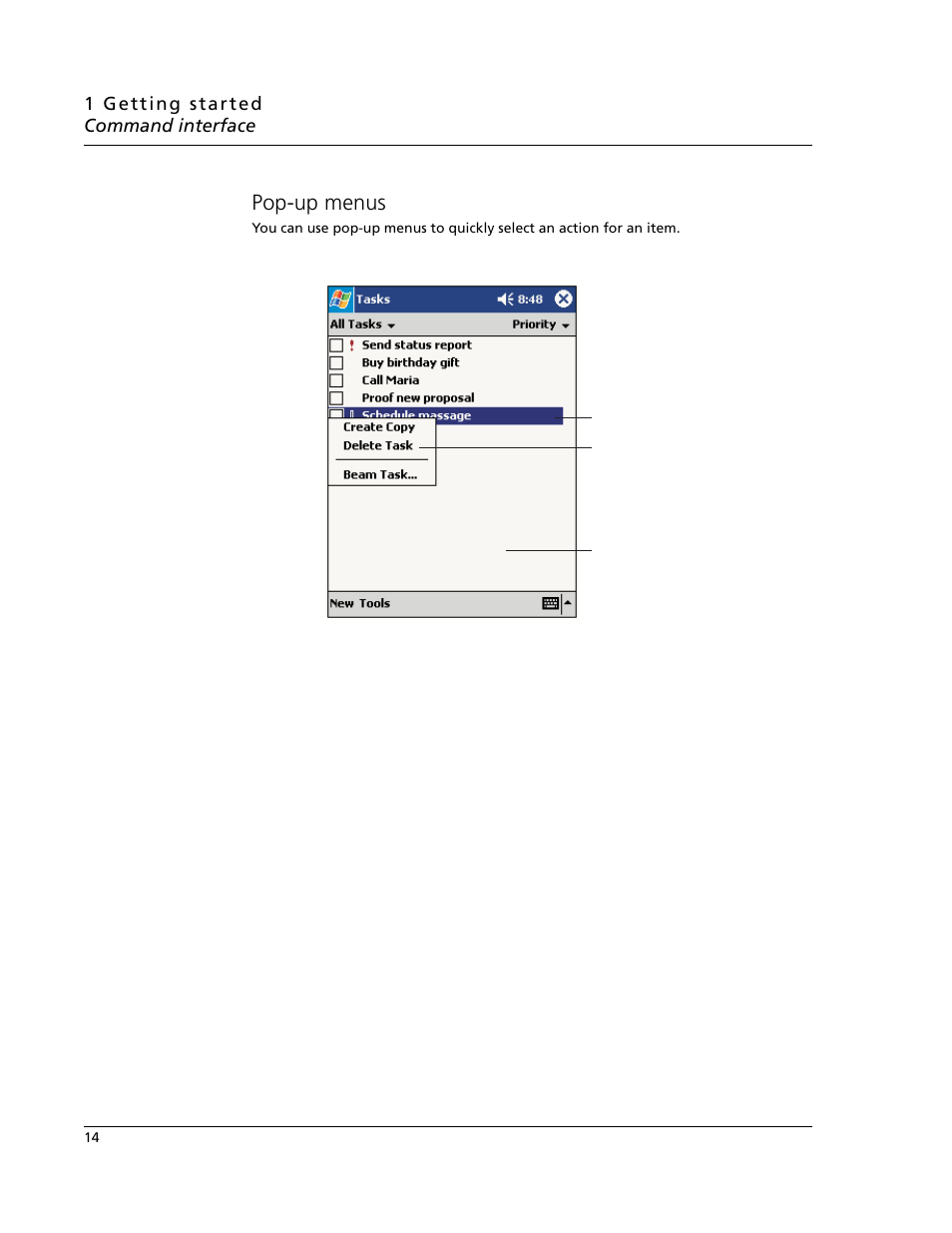 Pop-up menus | Acer N10 User Manual | Page 26 / 120