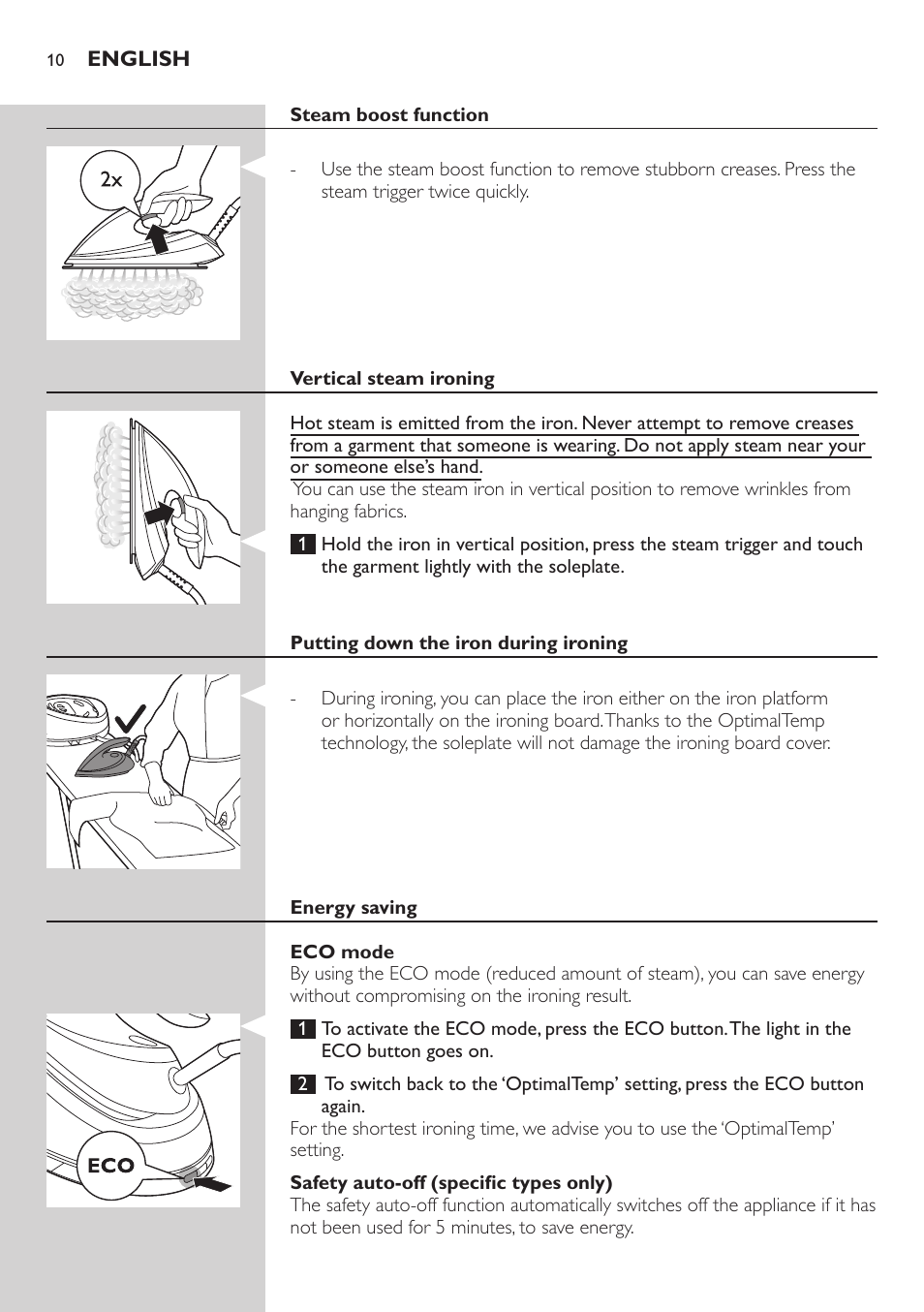 Philips PerfectCare Pure Centrale vapeur User Manual | Page 10 / 54