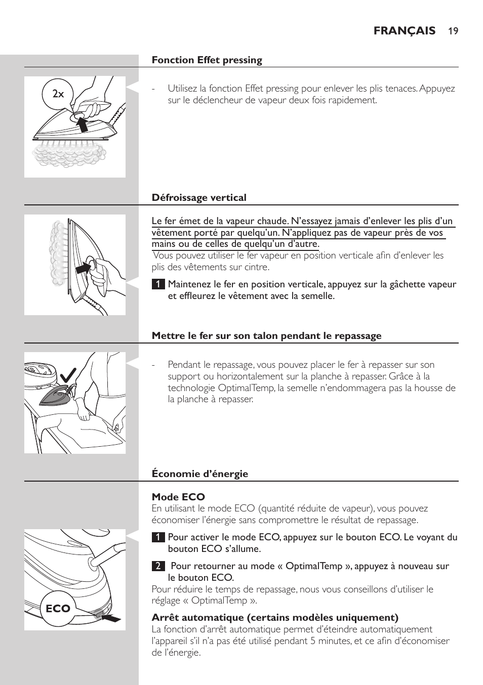 Philips PerfectCare Pure Centrale vapeur User Manual | Page 19 / 54