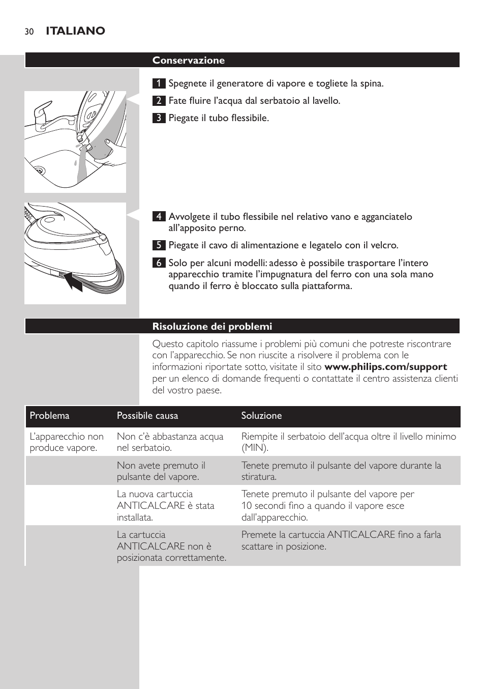 Philips PerfectCare Pure Centrale vapeur User Manual | Page 30 / 54