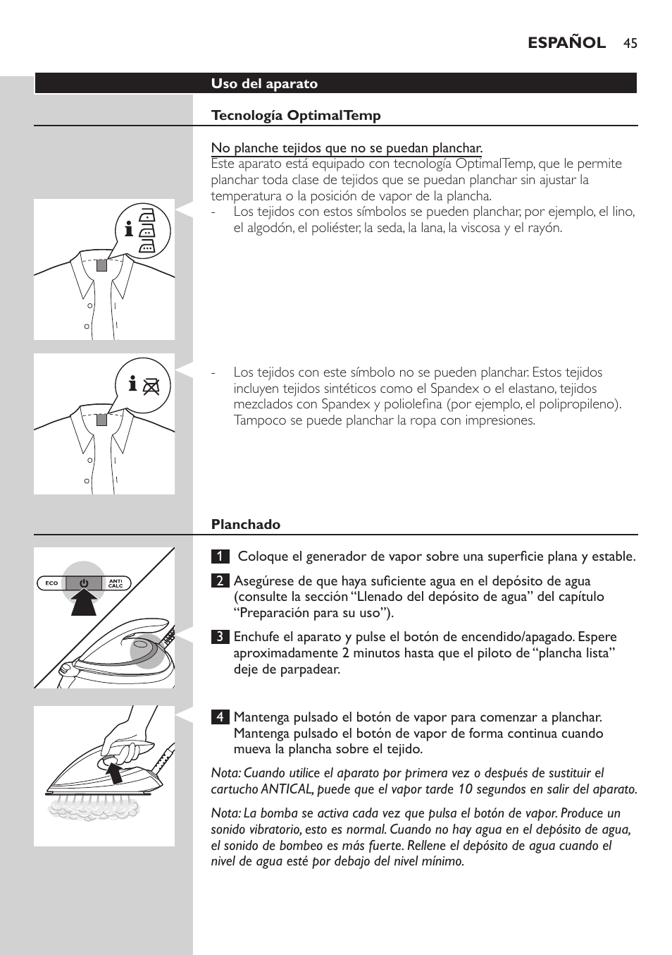 Philips PerfectCare Pure Centrale vapeur User Manual | Page 45 / 54