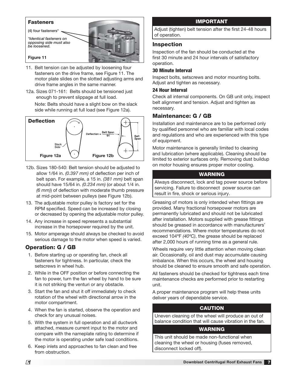 Greenheck Model G User Manual | Page 7 / 12