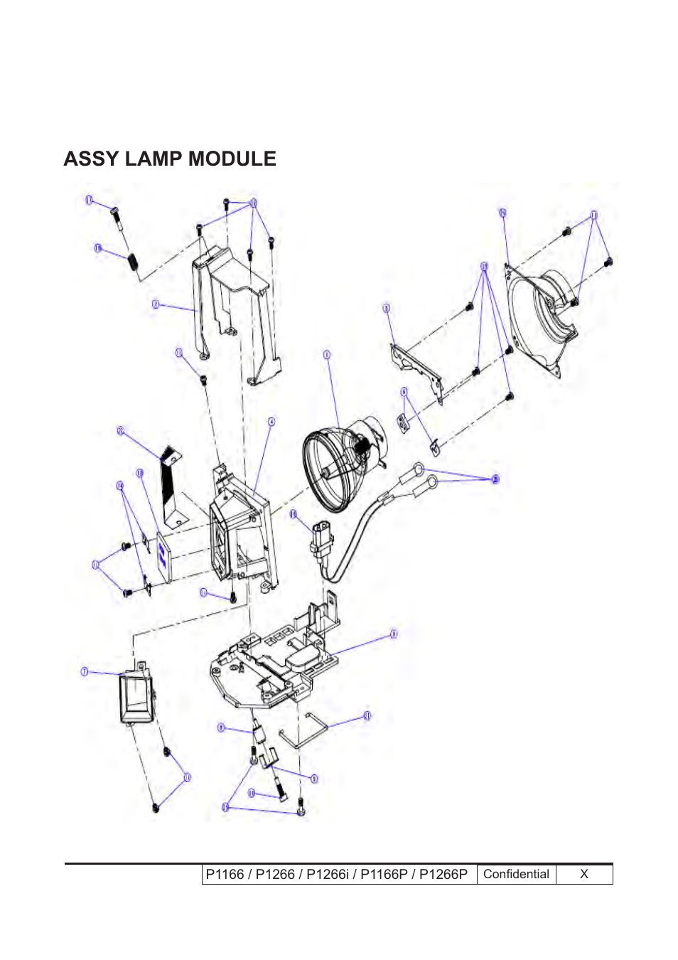 Assy lamp module | Acer P1166 User Manual | Page 109 / 126