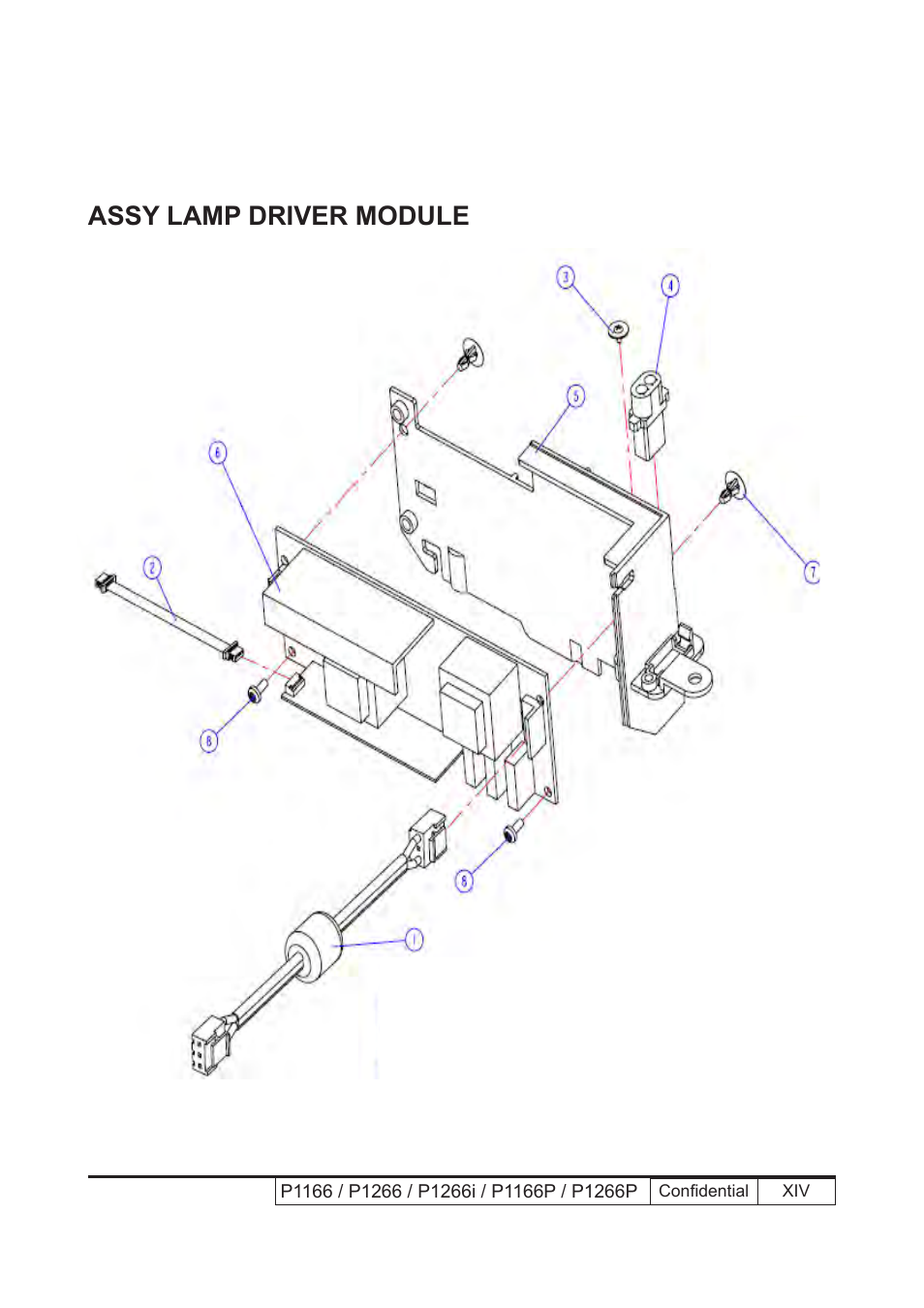 Assy lamp driver module | Acer P1166 User Manual | Page 113 / 126